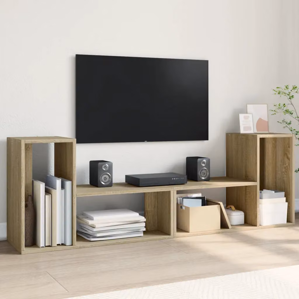 Mobile TV vidaXL Rovere Sonoma Marrone con scomparti media e design moderno