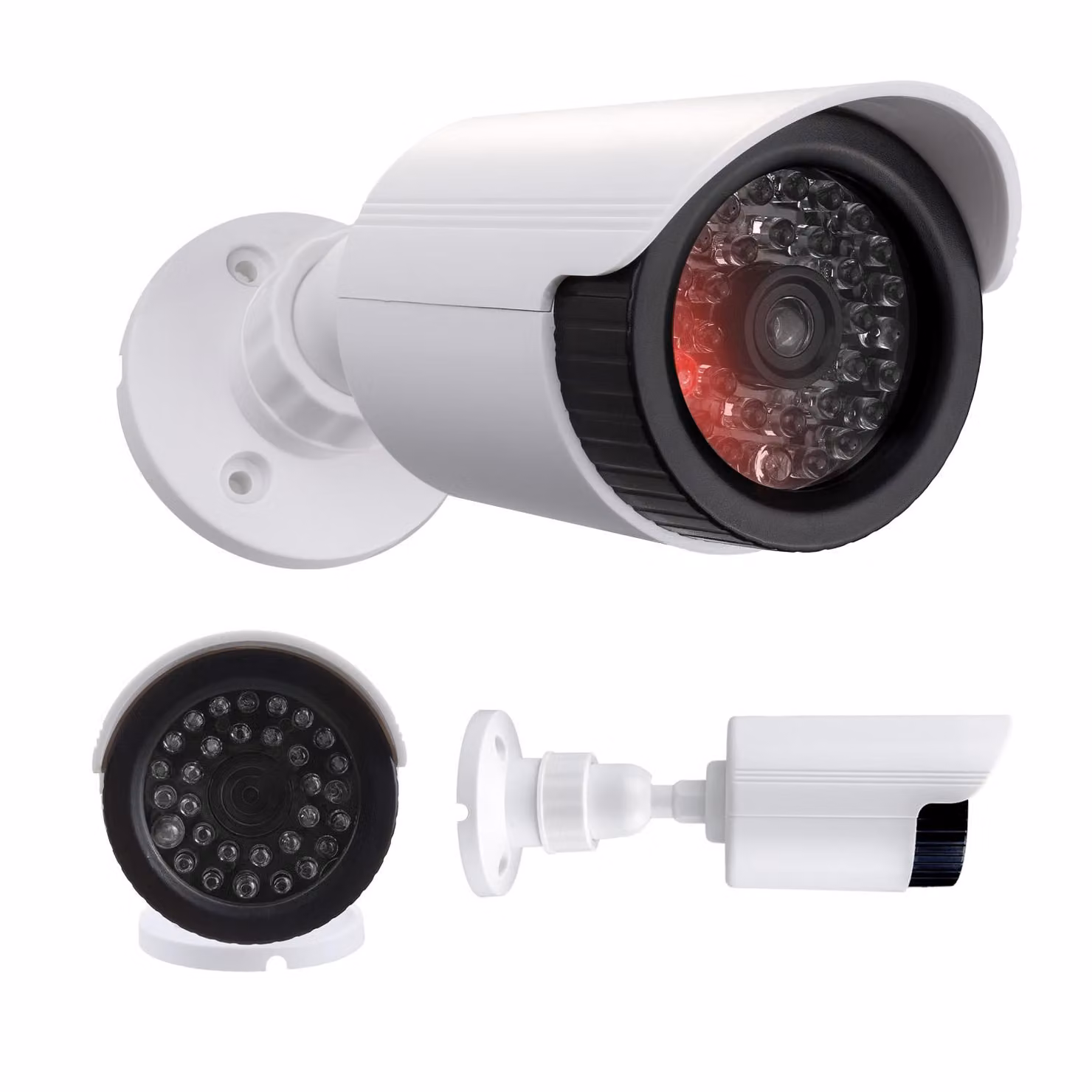 Falsa telecamera a tubo LED IR bianchi Alimentazione 2xAA (non incluse nella confezione) ABS IR1800 W