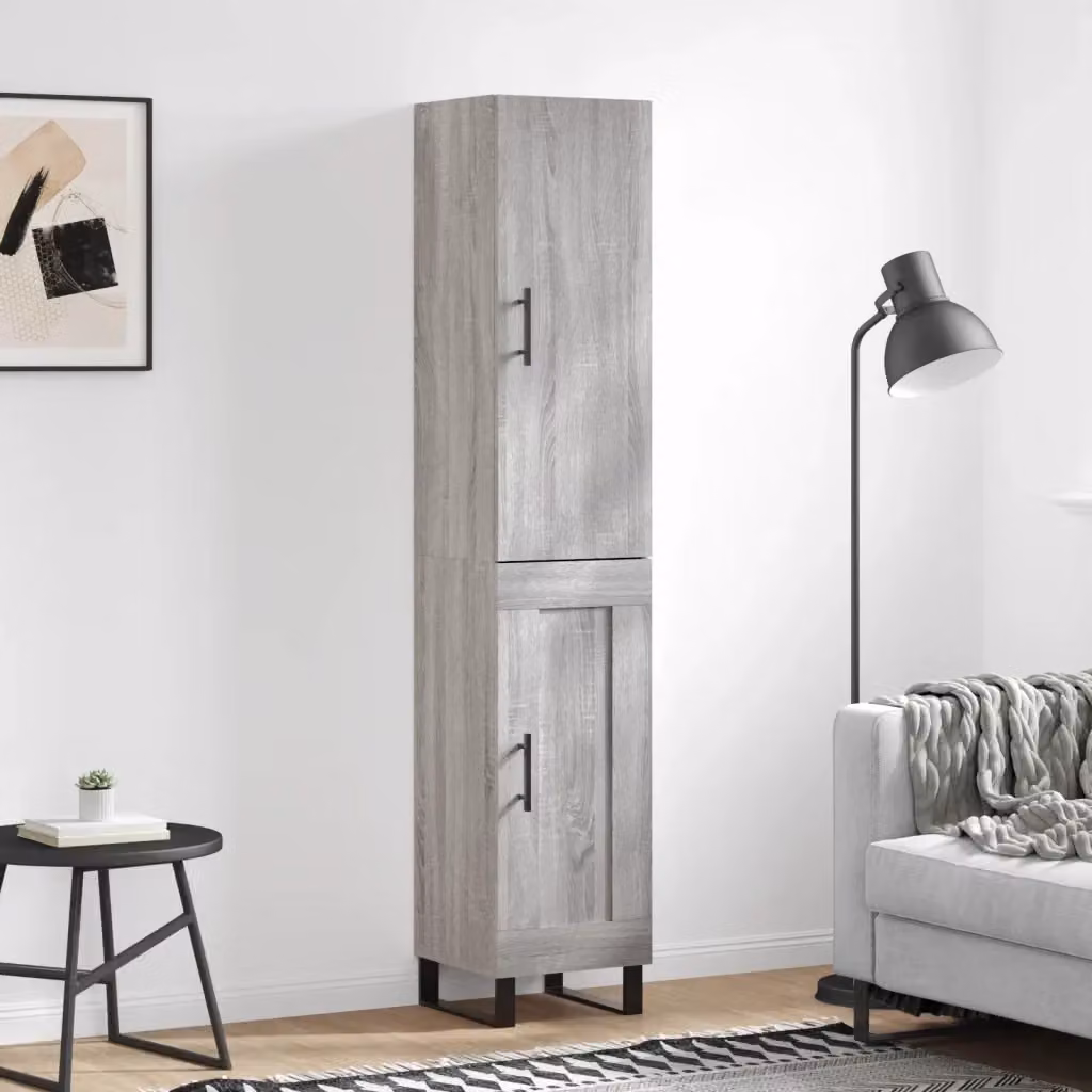 Credenza Buffet da pranzo in Legno Multistrato Grigio Sonoma, Design Moderno, L/P/H: 180 x 34,5 x 34 cm – 2
