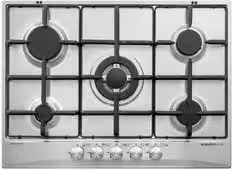 Piano cottura a gas da incasso Glem Gas GT755IX in acciaio inox silver, 5 zone, L: 70 cm