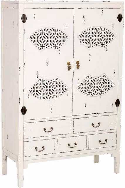 Armadio in legno bianco anticato 96x40x150h cm