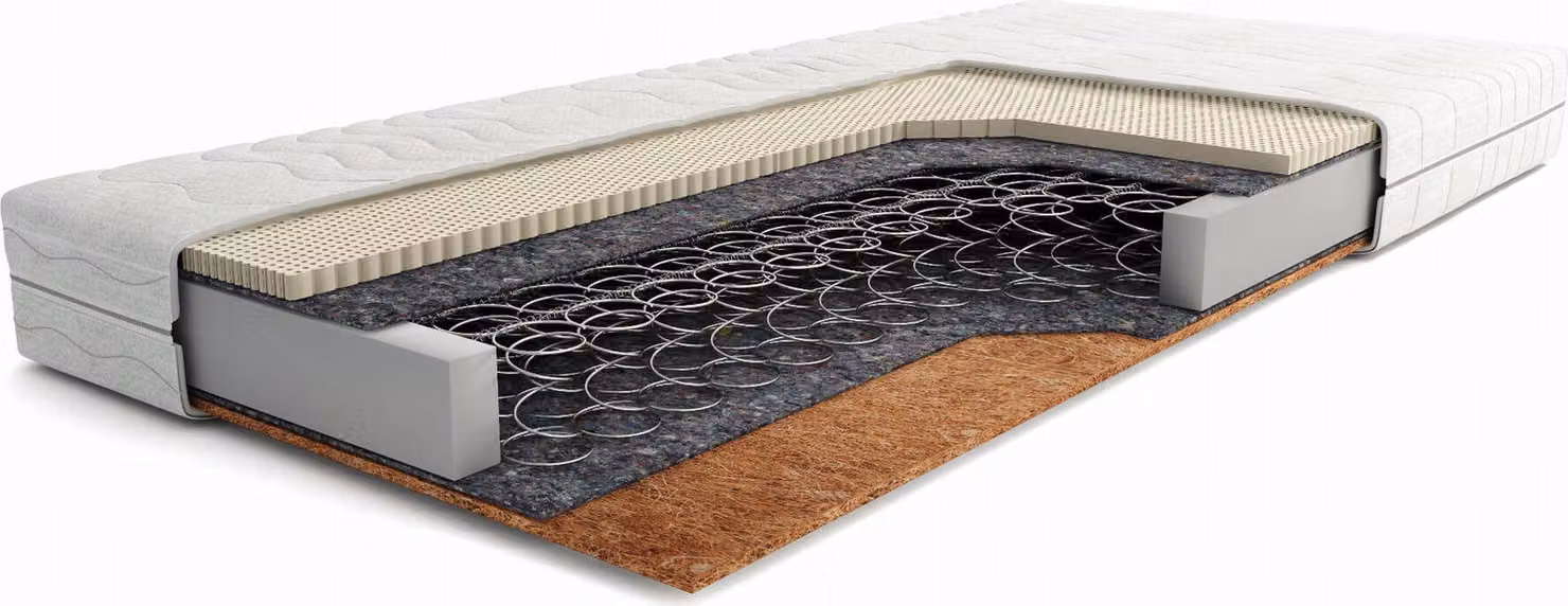 FURNLUX Materasso a molle Asti Bianco 140x200cm / Hauptfarbe: Weiß / Dimensioni: 140 x 200 x 15 cm