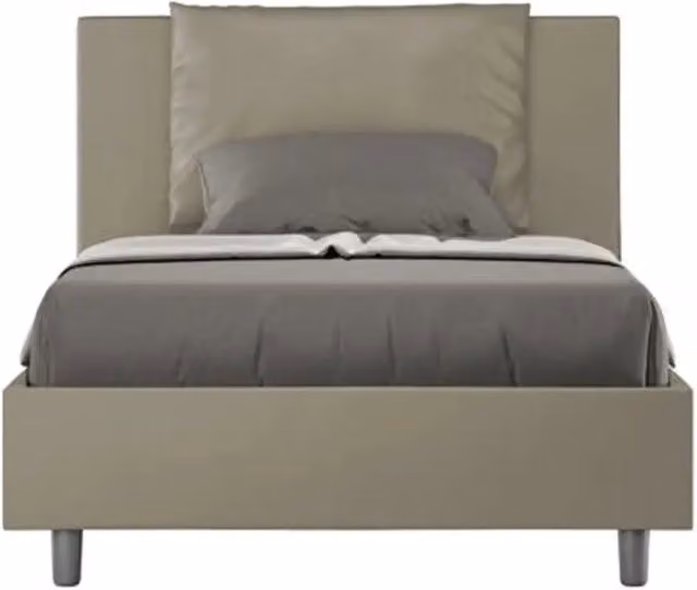 Letto una piazza e mezza senza rete imbottito 120x200 similpelle cappuccino Antea