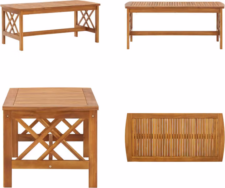 vidaXL Tavolino 102x50x43 cm in legno massiccio di acacia - Tavolino - Tavolini - Tavolini - Tavoli da caffè
