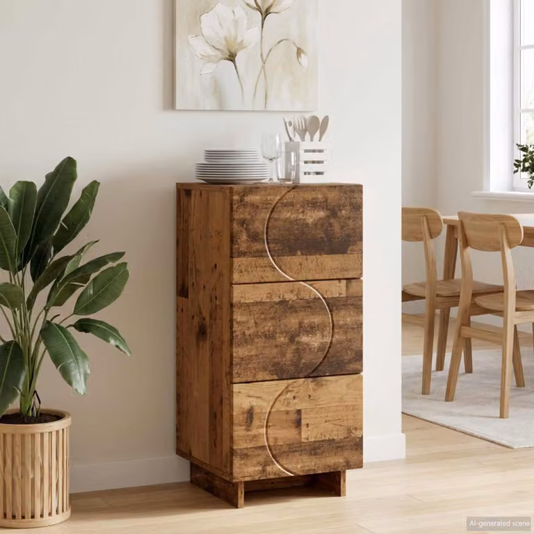 Credenza vidaXL in legno ingegnerizzato color marrone, L 33,5 cm x P 34,5 cm x H 75 cm
