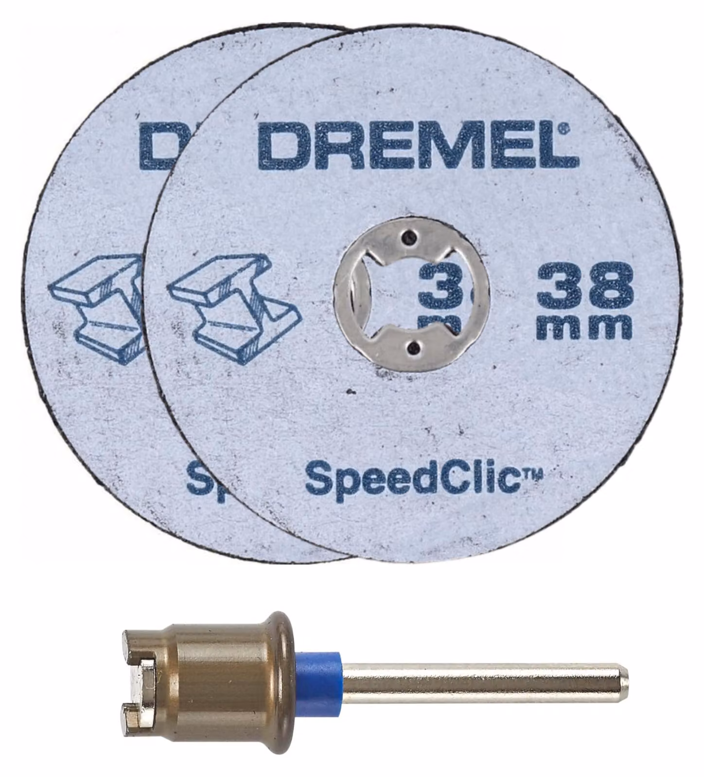 Dischi da taglio per metallo Dremel SC406 EZ SpeedClic, set di accessori con 2 dischi da taglio da 38 mm per utensili multifunzione (ideali per tagliare tubi metallici e acciaio temprato)