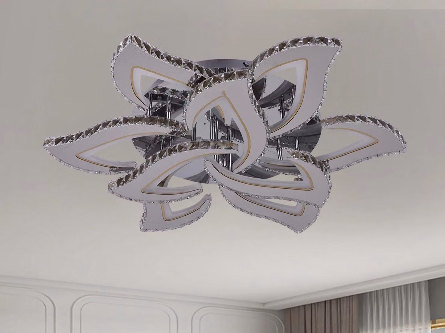 NEDES Lampadario a soffitto a LED con telecomando, 180W - J3337/CH
