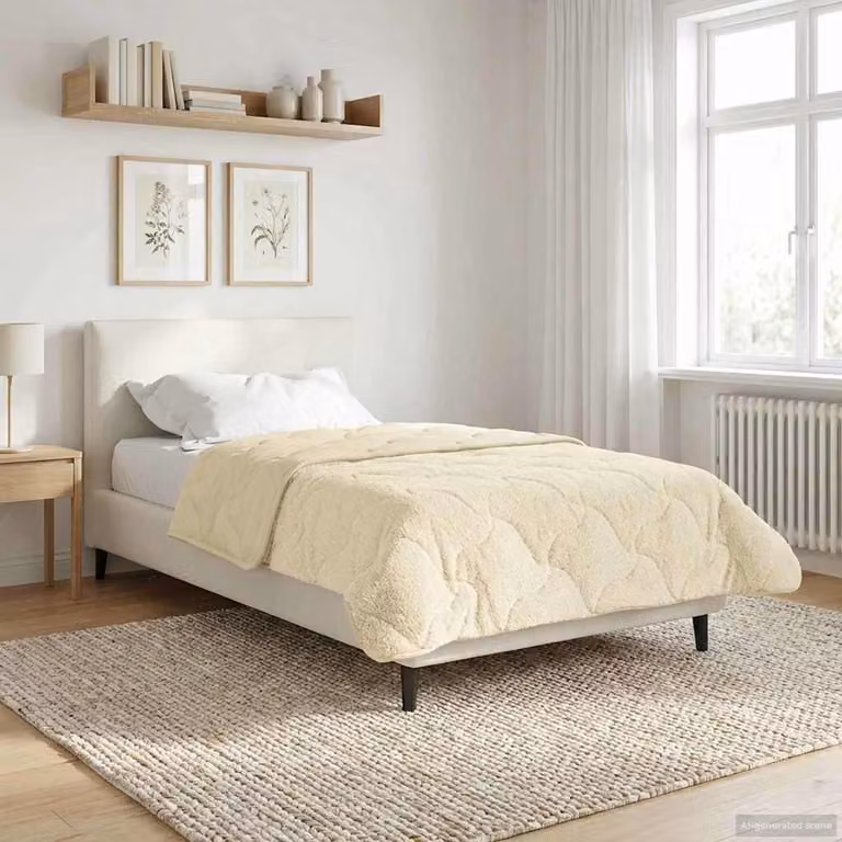 vidaXL Piumone Invernale in Microfibra Traspirabile e Reversibile, Beige, L 140 x P 200 cm