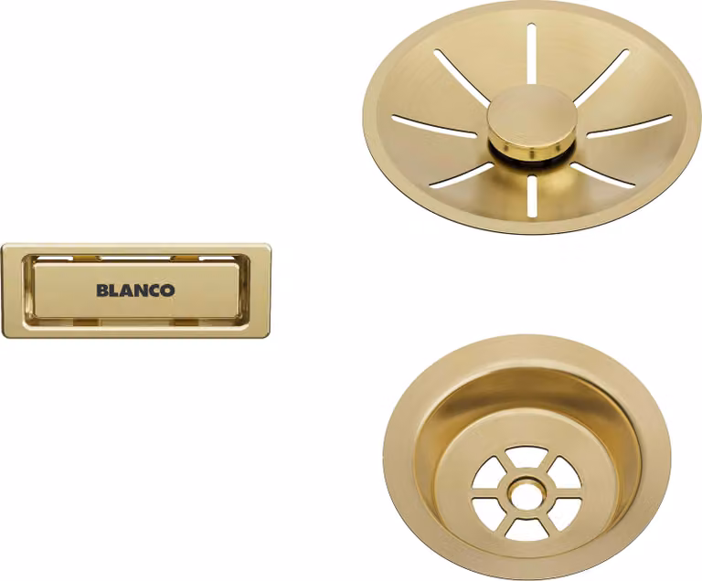 BLANCO set di scarico e troppopieno oro satinato per vasca singola PVD oro satinato