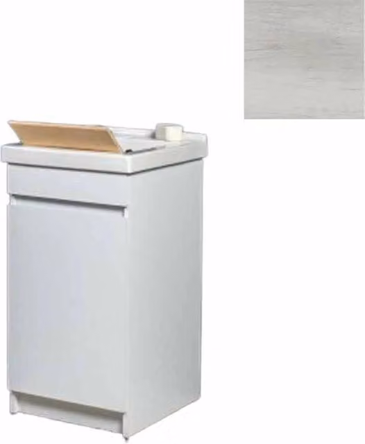 Mobile Lavatoio in Ceramica 1 Anta con Strofinatoio in Legno Massello 45x50x86A cm Olmo Bianco