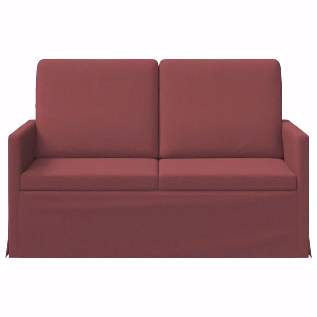 Divano a 2 posti moderno vidaXL in tessuto rosso con struttura in metallo L: 130 cm, P: 81 cm, H: 82 cm – 2