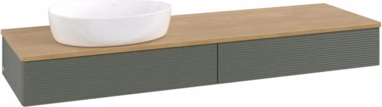 V&B Mobiletto con struttura frontale Antao 160x50cm, WBP hon. Oa, lea gre. m Lac