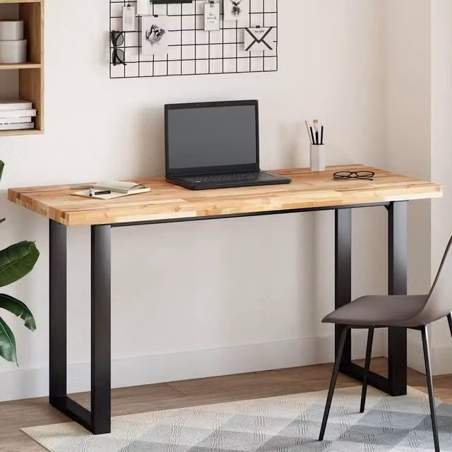 Piano Tavolo Rettangolare in Legno Massello di Acacia Marrone vidaXL L: 140 cm, P: 60 cm, H: 4 cm