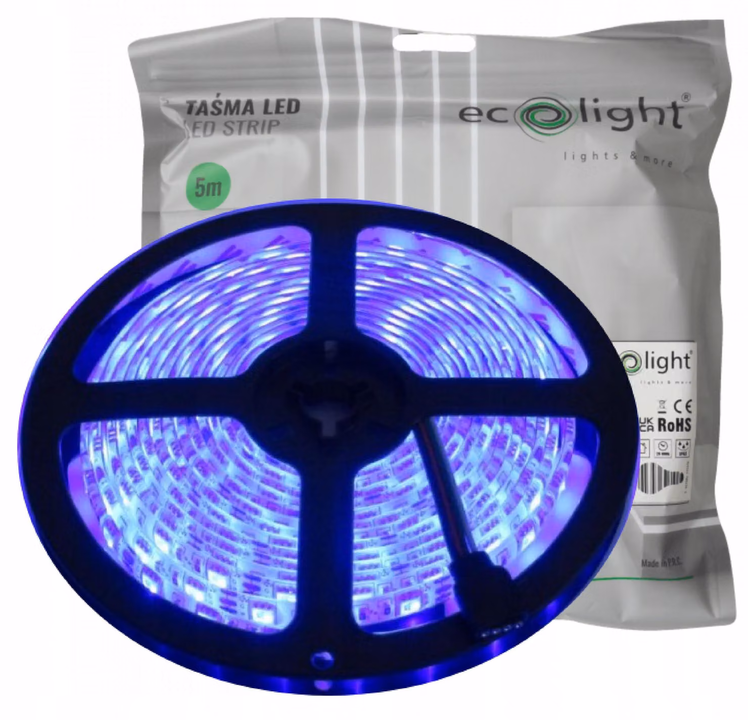 Striscia LED blu, impermeabile per il bagno, grado di protezione IP65, rotolo da 5 metri, dimmerabile