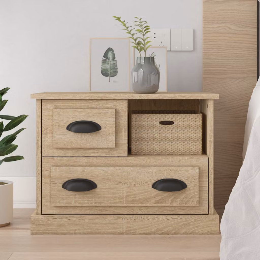 Comodino moderno vidaXL in rovere sonoma, L: 60 cm, P: 39 cm, H: 45 cm