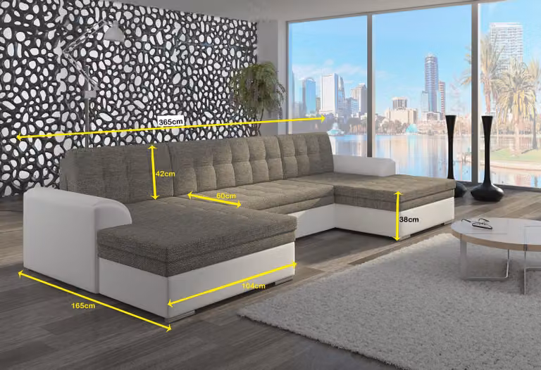 Klassisch Design Ecksofa Vento Bettfunktion Couch Leder Polster Sofas