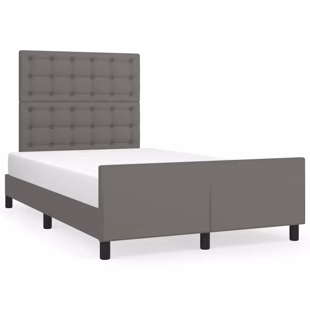 vidaXL Giroletto senza Materasso in Similpelle Grigio L/P/H: 120 x 200 x 123 cm – 2
