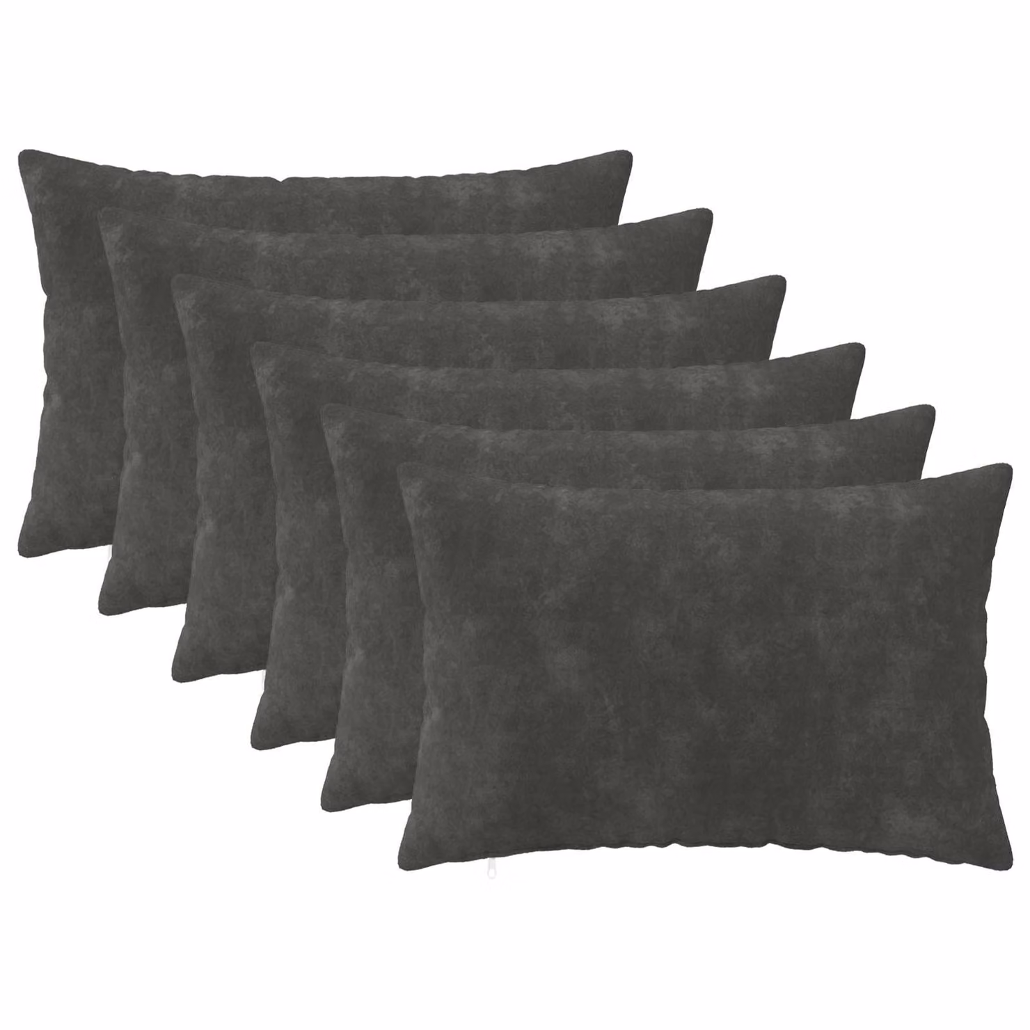 Set di 6 cuscini vidaXL HEERLEN in microfibra color antracite con fodera lavabile