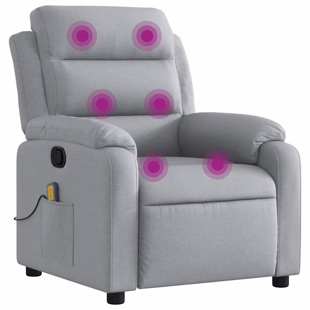 Poltrona Relax Reclinabile vidaXL in Tessuto Grigio con Braccioli e Regolazione Manuale – 2