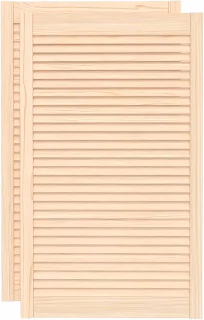 Coppia di ante in legno di pino con design a lamelle beige CFW9038479 L: 99,3 cm, H: 59,4 cm