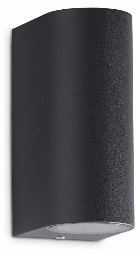 TELEFUNKEN - Lampada da esterno a LED, lampada da parete incl. 2 x GU10, 5 Watt ciascuno, 400 Lumen, IP44, antracite, 151x67x92mm (LxWxH)