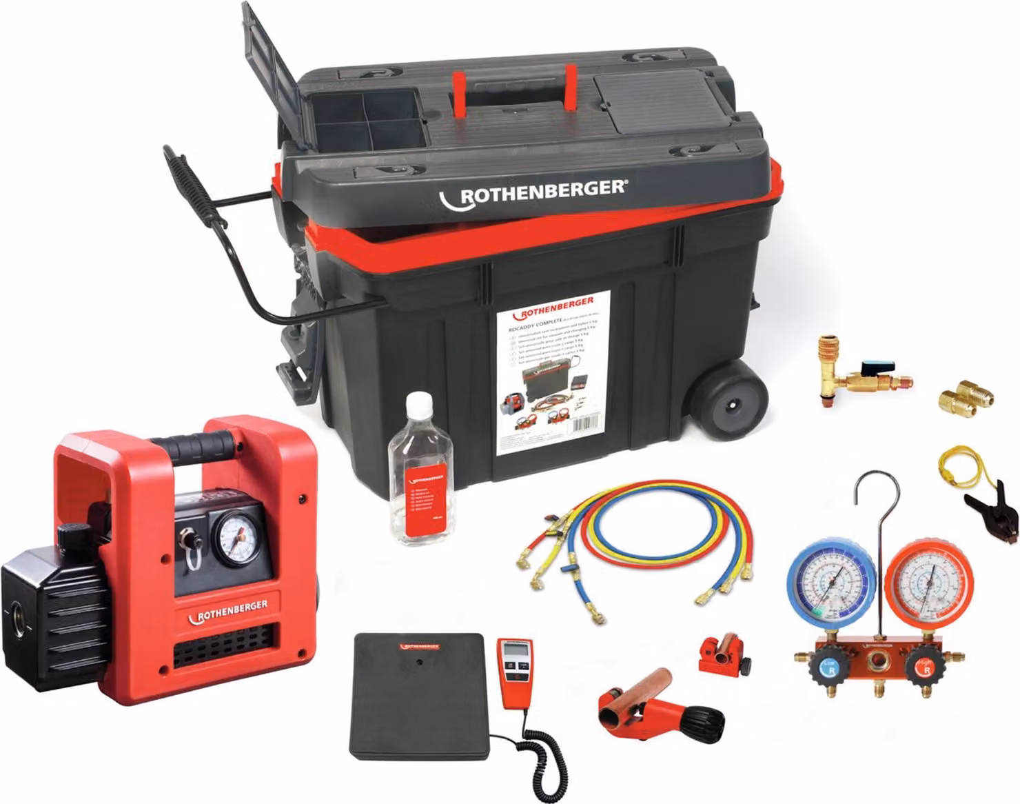 Rothenberger ROCADDY 120 R32 Analogico con pompa per vuoto e accessori