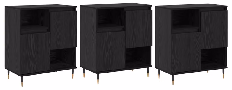 Sideboards 3 pcs Rovere Nero
