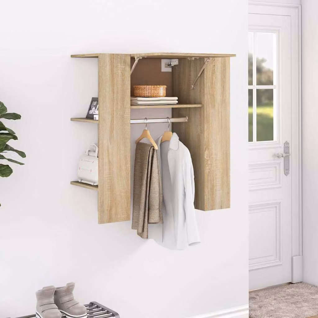 Scaffale da ingresso moderno vidaXL in legno e MDF, colore marrone e beige, L 97,5 cm x P 37 cm x H 99 cm