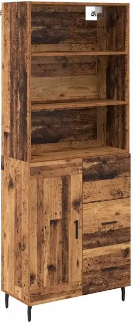 Credenza | Madia | Buffet da pranzo | Armadio da pranzo con cassetto Legno vecchio 69,5 x 34 x 180 cm