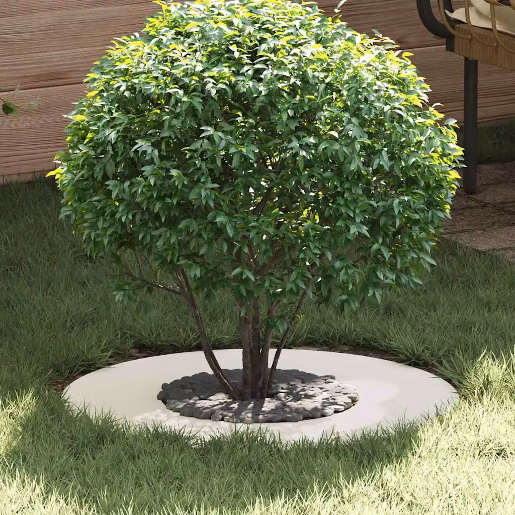 Set di 5 anelli d'albero piatti vidaXL in acciaio bianco Ø30/60 cm per giardino ornamentale