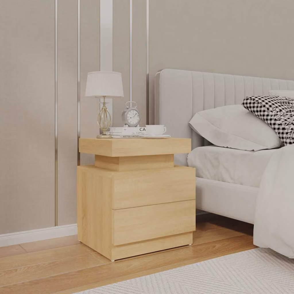 Comodino sospeso vidaXL in legno Rovere Sonoma, L 45 cm x P 35 cm x H 52 cm