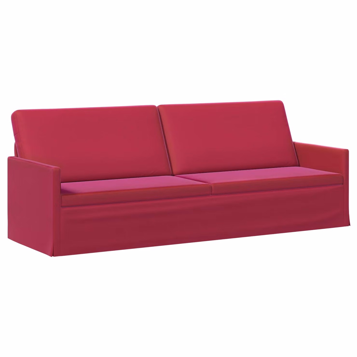 Divano a 3 posti vidaXL in velluto rosso con struttura in metallo L 220 x P 81 x H 82 cm