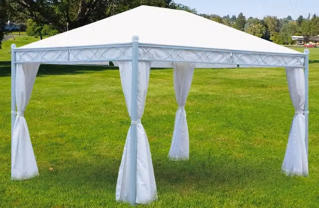 Gazebo da Giardino 3x3m in Metallo Morel Miami Bianco