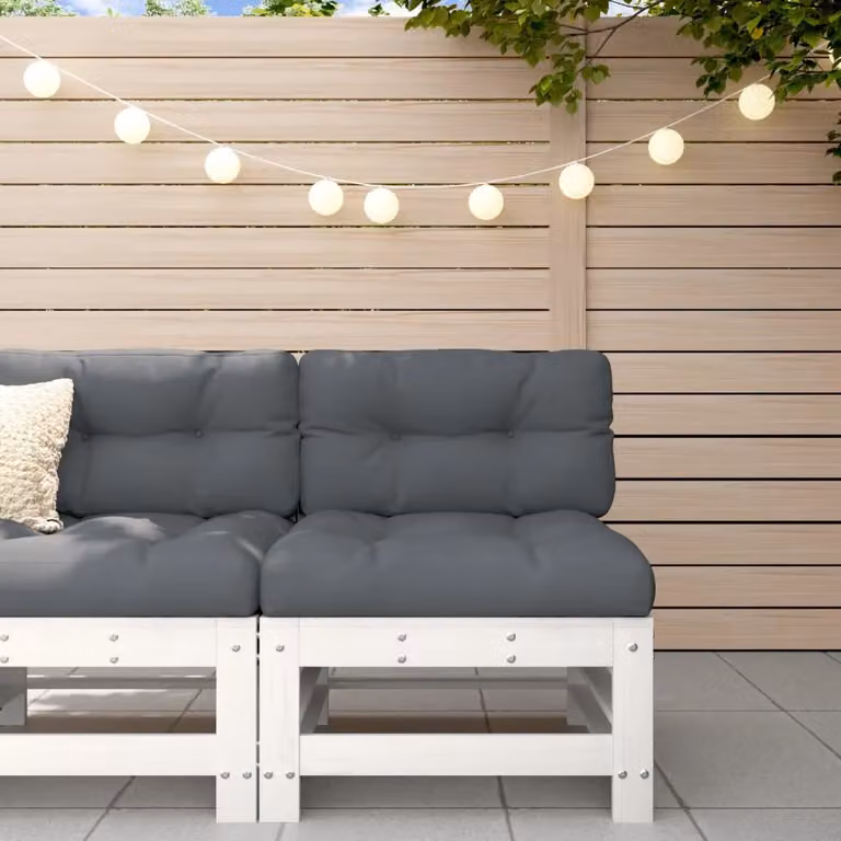 vidaXL Divano da giardino in legno massello di pino bianco stile rustico L: 120 cm, P: 60 cm, H: 57,5 cm