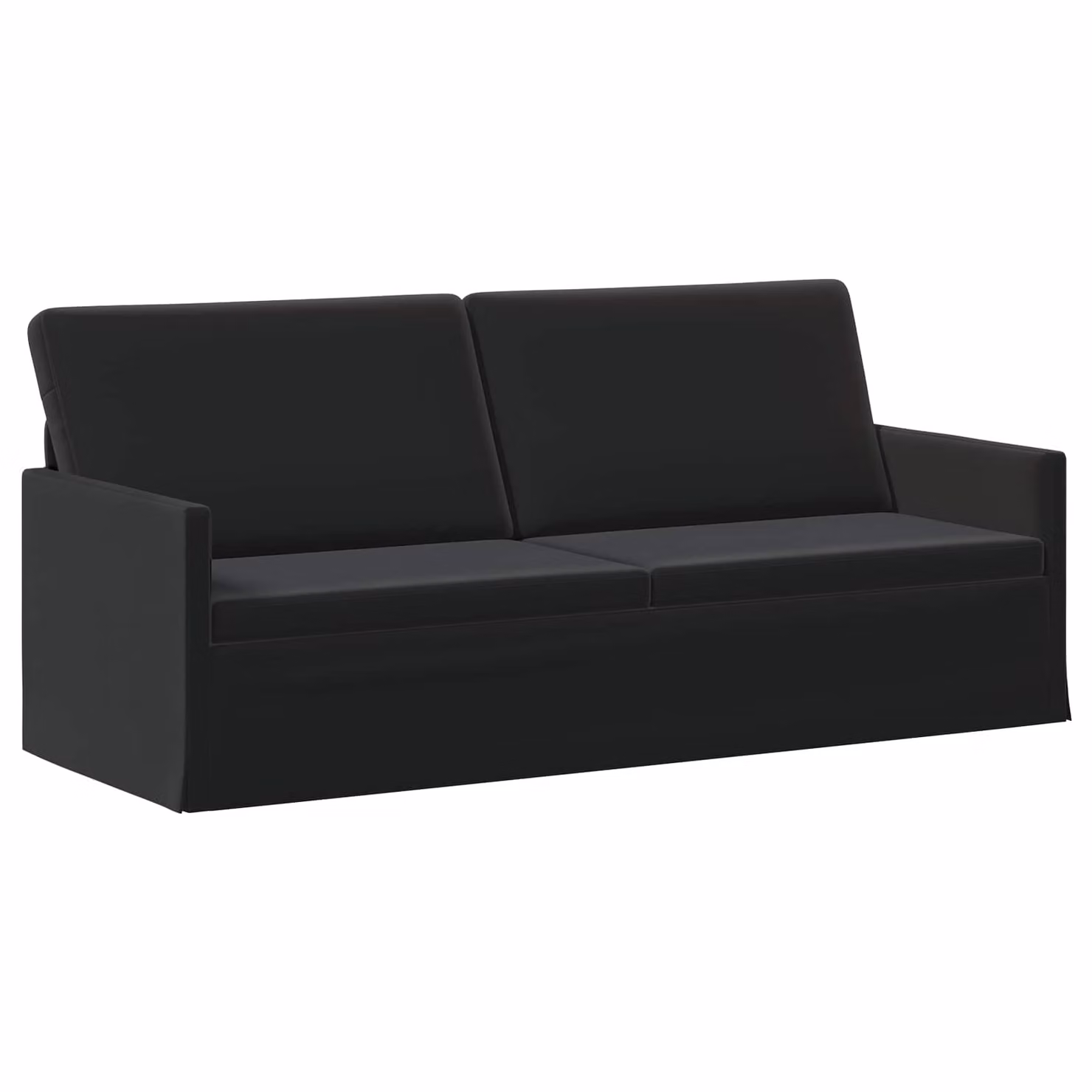 Divano a 3 posti vidaXL in velluto nero con struttura in metallo L/P/H: 190 x 81 x 82 cm