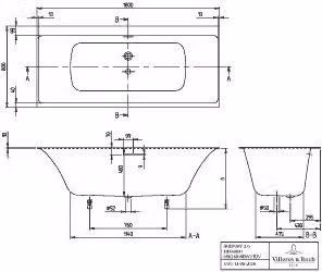 Villeroy & Boch UBQ180SBW2TDV01 Vasca Subway 3.0 1800x800x480 mm