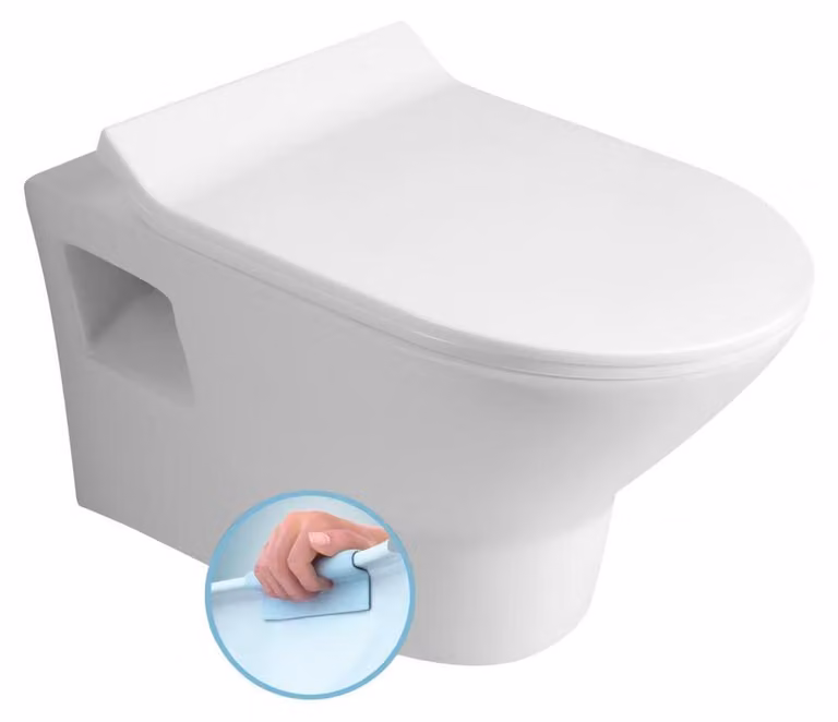 WC sospeso IMOGEN, senza bordo di scarico, 36x50 cm, bianco