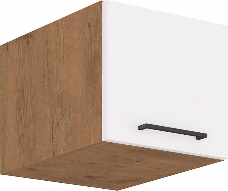 Armadietto superiore con anta a battente VANYA - larghezza 40 cm, bianco / rovere lancelot