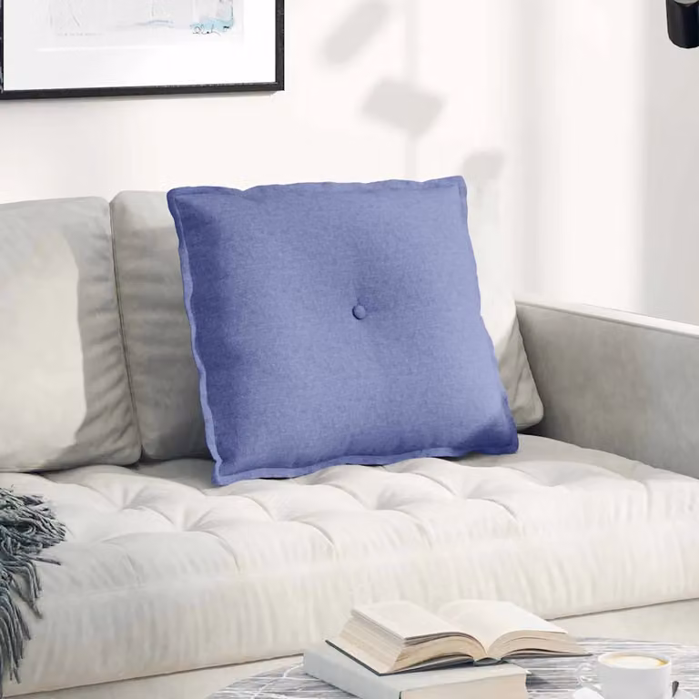 Cuscino per schiena vidaXL in tessuto blu, L 60 x P 19 x H 50 cm