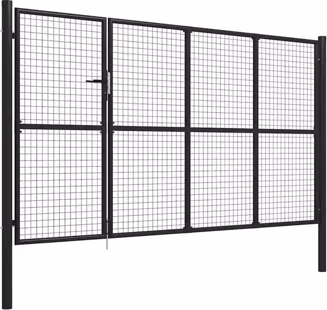 Cancello da Giardino in Acciaio 350x150 cm Antracite 144325