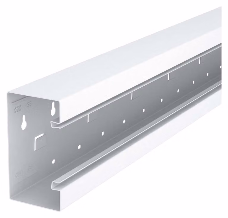 canale da 2 metri per dispositivi integrati o OT simmetrici - Canale a parete 130x70mm RAL9010 GS-S70130RW