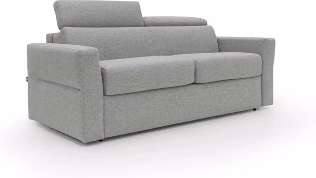Divano letto Avalon Divani.Store grigio chiaro con materasso in schiuma, L/P/H: 180 x 120 x 18 cm (materasso 120 x 197 cm)