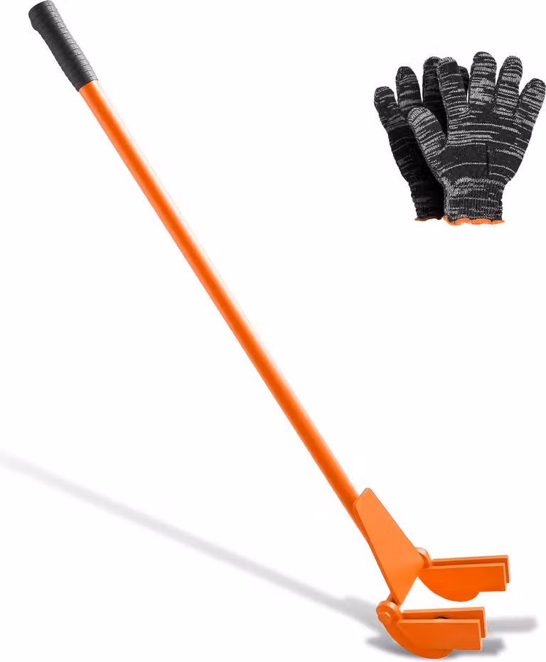 Frantumatore/smontapallet - Attrezzo a leva - Lunghezza 112 cm - Capacità di carico 907 kg - Doppie punte girevoli - Estrattore chiodi e guanti inclusi - Per pallet, pavimenti, tetti