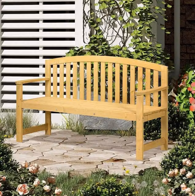 Panchina da giardino MODFU a 2 posti in legno di abete arancione L: 143 cm, P: 51 cm, H: 85 cm