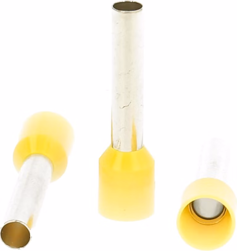 Capicorda DIN 46228 parte 4 isolati, misura L, codifica colore DIN sezione 6 mm² giallo - 1 pezzo
