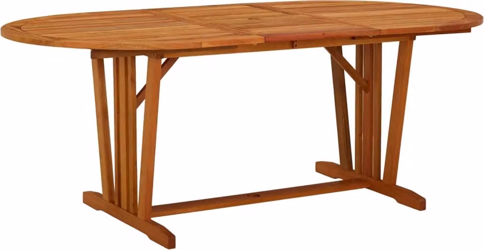 The Living Store tavolo da giardino 200x100x75 cm in legno massiccio di eucalipto