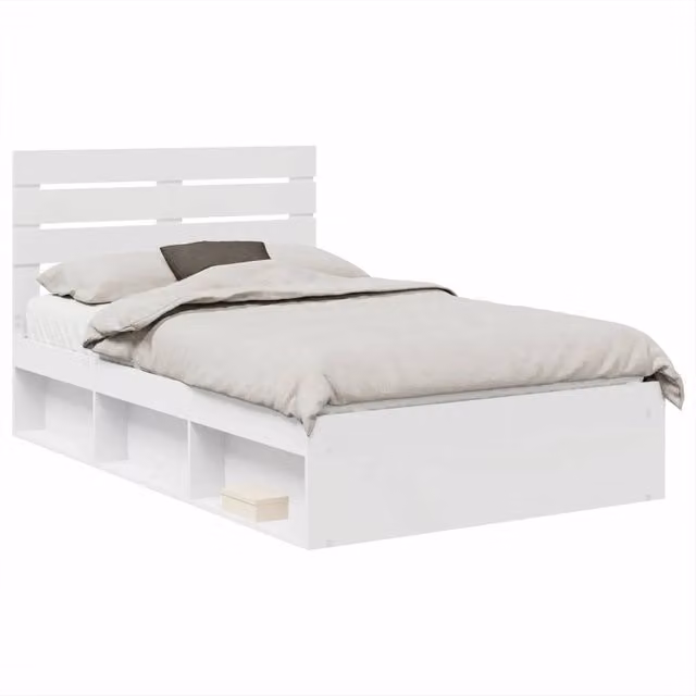 Letto matrimoniale | Letto per adulti | Struttura del letto Bianco 120 x 190 cm Pino massello