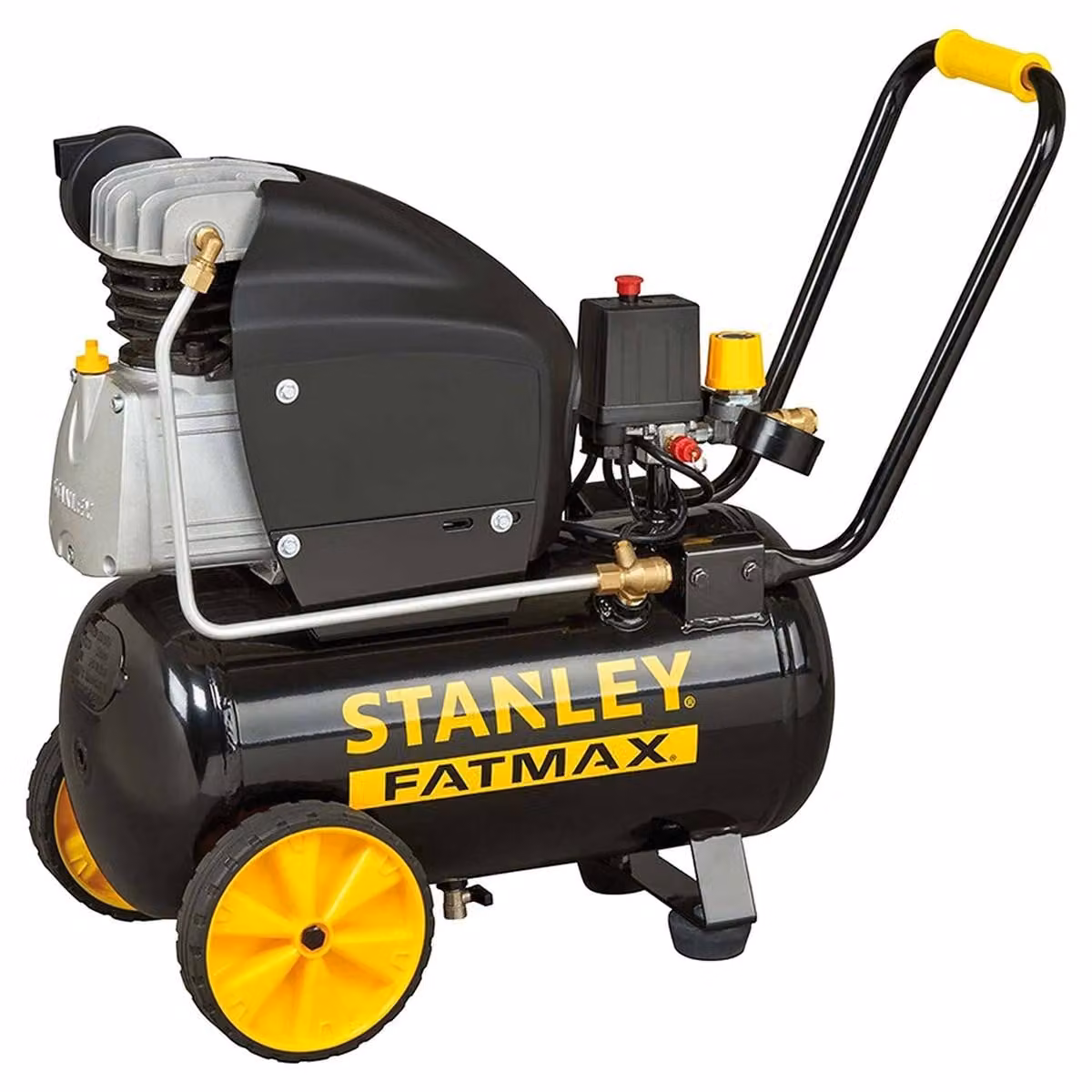 Stanley Compressore 251/10/24S FMXCM0062E, compressore d'aria da 10 bar, capacità serbatoio 24 litri, portata 240 litri/minuto, con maniglia antiscivolo integrata, colore nero