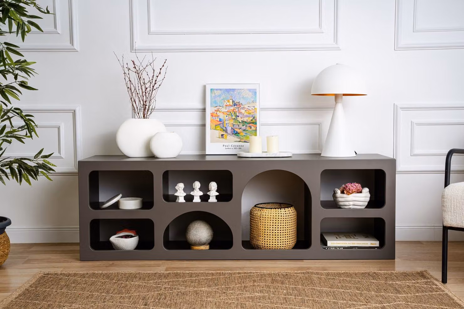 Skye Decor, consolle (3 elementi), colore antracite, 100% melaminico | Pannello di particelle truciolare rivestito al 100% in melaminico