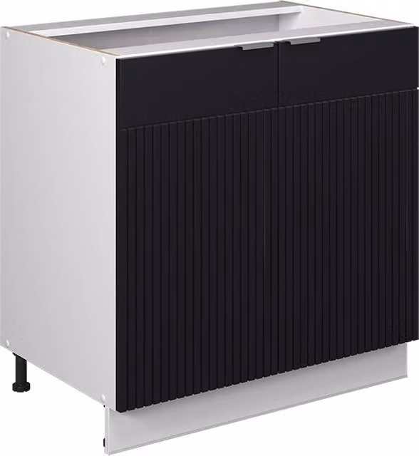 Mobiletto base cucina Fame-Line Vicco Nero rigato e Bianco L: 80 cm